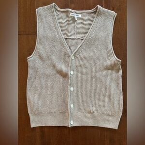 Cotton v neck sleeveless sweater